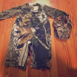 Camo one piece and matching cap